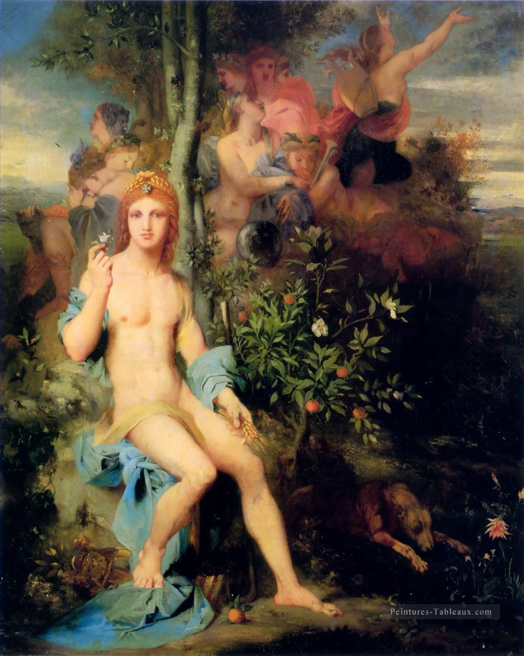 Apollon et les neuf muses Symbolisme mythologique biblique Gustave Moreau Peintures à l'huile